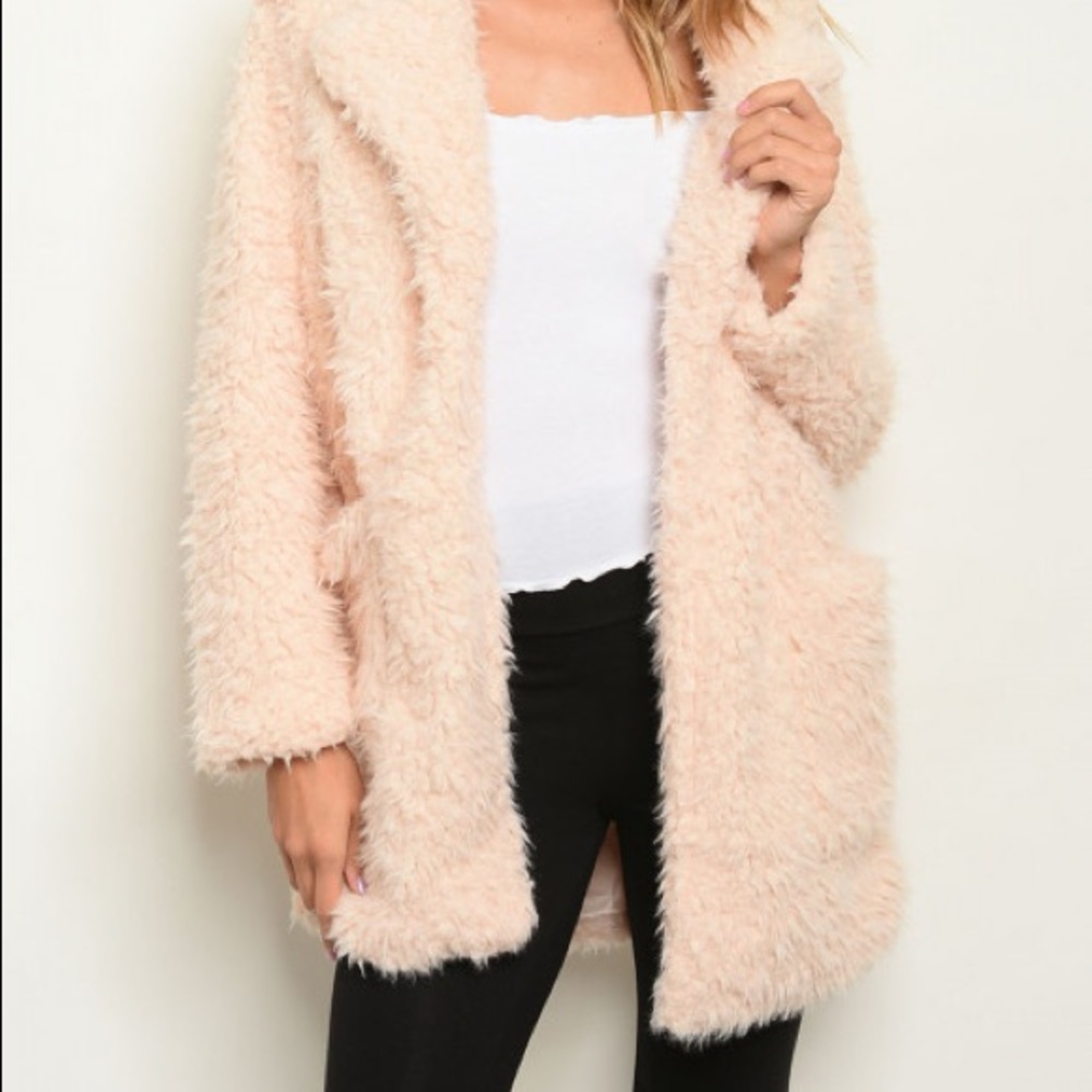 Longline Vegan Faux Fur Shaggy Sherpa Teddy Coat - Picture 3 of 8